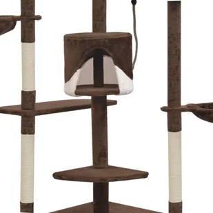 vidaXL Drapak dla kota z sizalowymi słupkami, 203 cm, brązowo-biały - Drapaki dla kotów - miniaturka - grafika 4