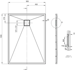 Deante Brodzik prostokątny 120x90cm CORREO KQR T43B - Brodziki prysznicowe - miniaturka - grafika 6