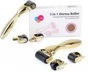 Derma rollery - 3x Derma Roller Ciało Twarz Oczy Dermaroller 3w1 Tytan Złoty T-DERMA-Z-GOLD - miniaturka - grafika 1