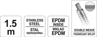 FALA WĄŻ PRYSZNICOWY 1.5M WZMOCNIONY PODWÓJNY SPLOT CHROMOWANY 75648 - Węże prysznicowe - miniaturka - grafika 5