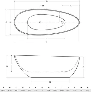 Besco Wanna wolnostojąca Goya Black&White 160x70 cm + - Wanny - miniaturka - grafika 4