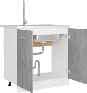 vidaXL Szafka kuchenna, szarość betonu, 80x46x81,5 cm, płyta wiórowa 801200 - Szafki kuchenne - miniaturka - grafika 9