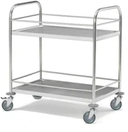 Inne urządzenia handlowo-usługowe - AJ Wózek z dwiema półkami stal nierdzewna 100kg 860x540x925 mm 27003 - miniaturka - grafika 1