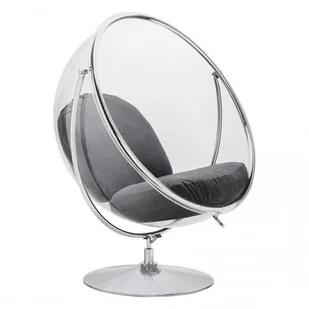 King Home Fotel BUBBLE STAND 2 poduszka szara - akryl, chrom, wełna JH-200-2.04W [11910016] - Fotele - miniaturka - grafika 2