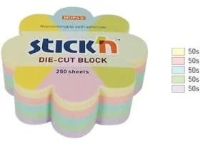 STICK N NOTES KWIATEK, 67X67MM, MIX 5 KOL. PASTELOWYCH, 250KART. 21832 - Notesy i bloczki - miniaturka - grafika 2