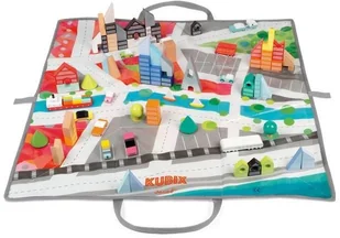 Janod Klocki drewniane z matą do zabawy 70 szt. JND3700217380809 - Klocki - miniaturka - grafika 3