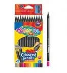 Colorino Kredki 12k. trójkątne czarne + temperówka - Kredki, ołówki, pastele i pisaki - miniaturka - grafika 2