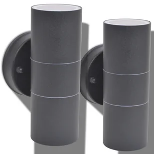 vidaXL Lampy ścienne zewnętrzne 2 szt., stal nierdzewna, góra i dół - Lampy ścienne - miniaturka - grafika 10