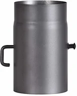 Paleniska ogrodowe - FIREFIX 1757 RD150/2D rura piecowa ze stali o grubości 2 mm (rura dymowa) o średnicy 150 mm, do pieców kominkowych i palenisk, Senotherm, ciemnoszary, długość 250 mm z klapą regulatora, czarna - miniaturka - grafika 1