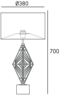 EVO Stojąca LAMPA stołowa EVO T01960CH abażurowa LAMPKA nocna drut chrom EVO T01960CH - Lampy stojące - miniaturka - grafika 3