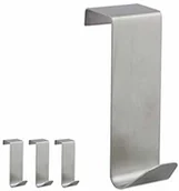 Wieszaki i stojaki - Relaxdays haczyki na drzwi ze stali nierdzewnej, zestaw 4 sztuk, do zawieszenia, odporne na korozję, haki w kształcie litery S, do drzwi 2 cm, kolor srebrny - miniaturka - grafika 1