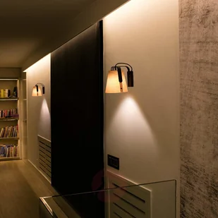 Faro Lorefar Lampa ścienna Stood klosz z drewna czereśniowego - Lampy ścienne - miniaturka - grafika 2