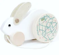 Zabawki interaktywne dla dzieci - Bajo Bajo: zabawka do ciągnięcia Biały Królik - miniaturka - grafika 1
