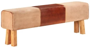 VidaXL Lumarko Kozioł gimnastyczny, 160 cm, brązowy, skóra i drewno mango 320608 VidaXL - Ławki do przedpokoju - miniaturka - grafika 8