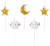 Gadżety na imprezę - PartyDeco Świeczki urodzinowe "Little Star" mix 5 szt SCS-5 - miniaturka - grafika 1