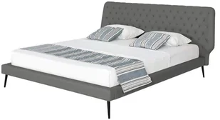 Beliani Zestaw mebli do sypialni ekoskóra 180 x 200 cm szary ESSONNE - Łóżka - miniaturka - grafika 4