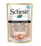 Mokra karma dla kotów - Schesir karma dla kotów saszetka tuńczyk z łososiem 50g - miniaturka - grafika 1