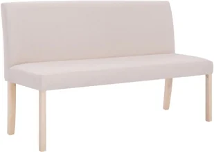 vidaXL Ławka, 139,5 cm, kremowa, poliester vidaXL - Ławki do przedpokoju - miniaturka - grafika 2