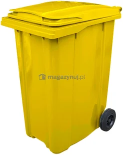 Pojemnik do segregacji odpadów na kółkach pojemność 360 l (kolor zielony) - Kosze na śmieci - miniaturka - grafika 4