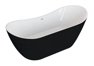 Polimat Wanna wolnostojąca 180x80x73,5 cm/230L akrylowa ,BIAŁA /CZARNA MAT 00044 - Wanny - miniaturka - grafika 2