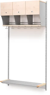 AJ Produkty Wieszak do szatni JEPPE, moduł podstawowy, 900x1800 mm, brzoza, aluminium - Meble do szkół i przedszkoli AJ Produkty Wieszak do szatni JEPPE, moduł podstawowy, 900x1800 mm, brzoza, aluminium - Meble do szkół i przedszkoli - miniaturka - grafika 1