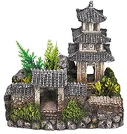 Dekoracje do akwarium - Nobby Akwarium dekoracja Aqua ornaments z napisem "Asia" świątyni z roślin; l18,5 CM X b14,2 X H17 - miniaturka - grafika 1