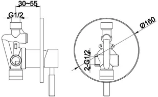 Kohlman Roxin Black podtynkowa bateria prysznicowa czarny półmat QW220RB | - Baterie podtynkowe - miniaturka - grafika 2