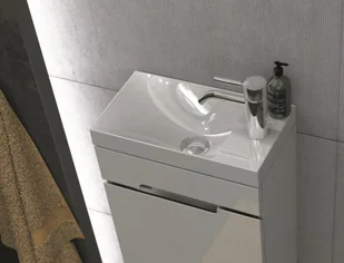 Oristo Zestaw meblowy SILVER UNI szafka z umywalką 40 cm, biały połysk - OR33-ZD1D-40-1-C - Szafki łazienkowe - miniaturka - grafika 5