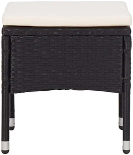 vidaXL 5-częściowy zestaw mebli ogrodowych, czarny, polirattan i szkło - Meble ogrodowe - miniaturka - grafika 3