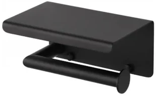 Stella uchwyt do papieru toaletowego z półką czarny mat 21.006-B - Stojaki i wieszaki na papier toaletowy - miniaturka - grafika 2