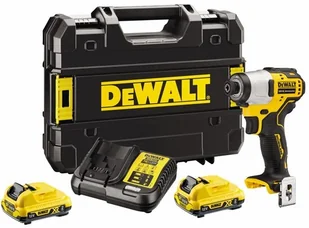 DeWalt akumulatorowa zakrętarka udarowa 1/4", 3-biegi z trybem precyzyjnym, 12V Li-Ion 2x2,0Ah [DCF801D2] + komplet wierteł do metalu 1/4" HSS Super Alpen APM-3 [0095200234100] - Klucze udarowe - miniaturka - grafika 2