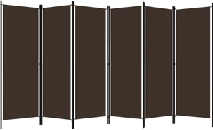 vidaXL Parawan 6-panelowy, brązowy, 300 x 180 cm vidaXL - Parawany - miniaturka - grafika 2