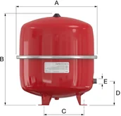 Akcesoria grzewcze - Flamco Contra-Flex 25/1,5 3 bar, naczynie wzbiorcze CDH836 - miniaturka - grafika 1