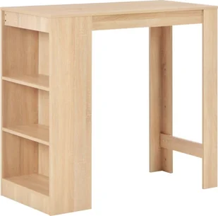 vidaXL Stolik barowy z półkami, dębowy, 110 x 50 x 103 cm - Ławy i stoliki kawowe - miniaturka - grafika 2
