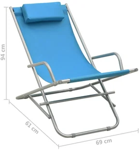 vidaXL Bujane krzesła, 2 szt., stal, niebieskie 310340 - Leżaki ogrodowe - miniaturka - grafika 10
