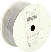 Pasmanteria - DALPRINT Wstążka aksamitna 10m Silver Wedding Ever After - miniaturka - grafika 1