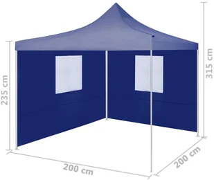 vidaXL Profesjonalny, składany namiot imprezowy, 2 ściany, 2x2 m, stal - Pawilony ogrodowe - miniaturka - grafika 17
