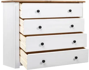 vidaXL Szafka boczna biała 80 x 40 x 73 cm sosna seria Panama 282660 - Komody - miniaturka - grafika 5