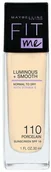 Podkłady do twarzy - Maybelline Fit Me Luminous + Smooth Foundation rozświetlający podkład do twarzy 110 Porcelain 30ml 95631-uniw - miniaturka - grafika 1