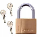 Kłódki - Gerda Kłódka Zatrzask Mosiężna 30MM Zatrzaskowa - miniaturka - grafika 1