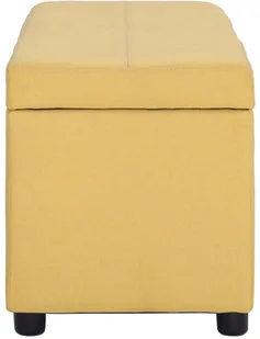 vidaXL Ławka ze schowkiem, 116 cm, żółta, poliester vidaXL - Ławki do przedpokoju - miniaturka - grafika 5
