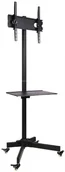 Akcesoria do monitorów - Techly Techly Stojak mobilny LCD/LED 23-55cali regulowany z półką czarny - miniaturka - grafika 1