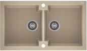 Zlewozmywaki - AXIS GROUP Zlew Honest 160 2-komorowy beż - miniaturka - grafika 1