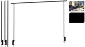 Dekoracje domu - Koopman ProGarden Dekoracyjny drążek nad stół z zaciskami, metalowy, czarny - miniaturka - grafika 1