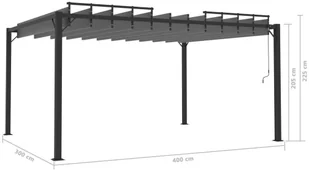 vidaXL Altana z żaluzjowym dachem 3x4 m, antracyt, tkanina i aluminium! 313929 - Altany ogrodowe - miniaturka - grafika 8