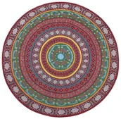 Dywany zewnętrzne - INDAVO Dywan zewnętrzny Borneo multikolor okrągły ś. 120 cm - miniaturka - grafika 1