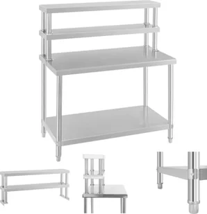 Royal Catering Stół roboczy z nadstawką - 120 x 60 - stal nierdzewna RCAT-120/60-H RCAT-120/60-H - Stoły gastronomiczne - miniaturka - grafika 2