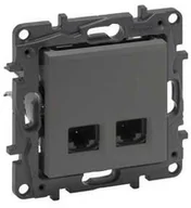 Gniazdka elektryczne - Legrand Gniazdo teleinformatyczne Niloe Step 863464 2 x RJ45 kat 6 UTP podwójne stalowe - miniaturka - grafika 1
