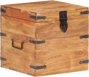 vidaXL Skrzynia, 40x40x40 cm, lite drewno akacjowe vidaXL - Pudła i pojemniki do przechowywania - miniaturka - grafika 25