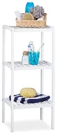 Półki łazienkowe - Relaxdays Regał łazienkowy bambus, 3 półki, drewniany regał regał, regał stojący regał, bambus, kuchnia,  HBT 80 x 34,5 x 33 cm, biały 10020911 - miniaturka - grafika 1